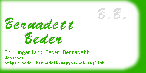 bernadett beder business card